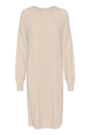 Cream jurk gebreid - creme/zand