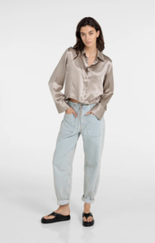 YAYA blouse satijn - beige/bruin