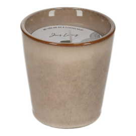 Kaars in mok - taupe