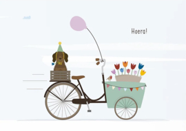 Ansichtkaart Frits hoera bakfiets