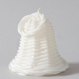 Kaars, klokje creme/wit m