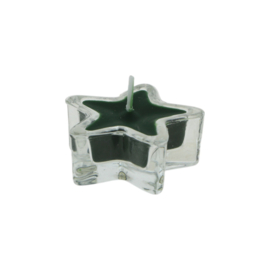 Ster waxine glas s/6 - groen