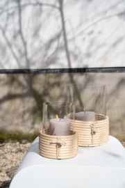 Zusss windlicht glas/rotan s