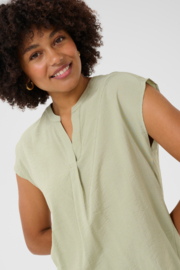 Cream blouse - green tea