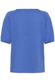 Cream shirt gebreid - blauw