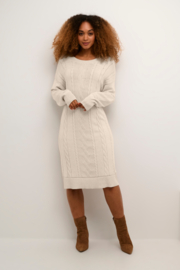 Cream jurk gebreid - creme/zand