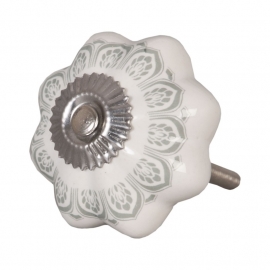 Knop, bloem grijs/groen