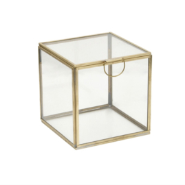 Glazen box 13x13 - messing