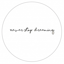 Label-R muurcirkel never stop dreaming