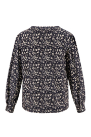 Zusss blouse boothals - donkerblauw