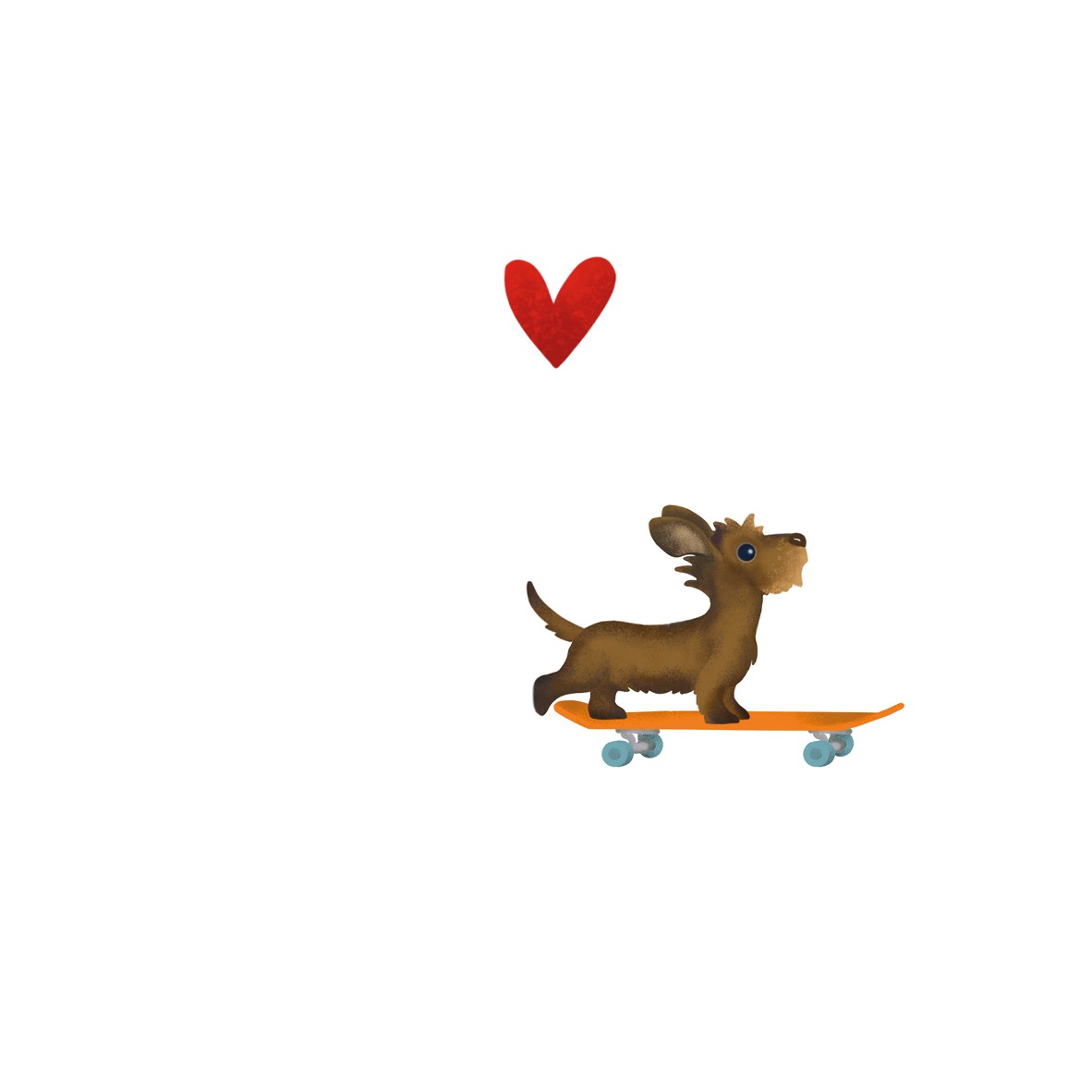 Yon kaart teckel skatebord