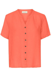 Cream blouse linnen - coral