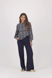 Zusss blouse boothals - donkerblauw