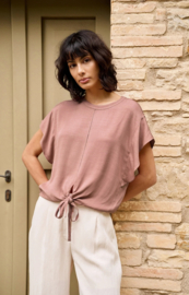 YAYA blouse knoopdetail - oud roze
