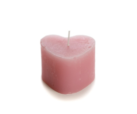 Rustik Lys kaars hart pink