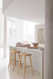 J-line kom medium hout/wit