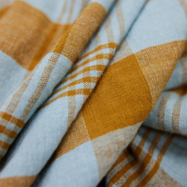 HKliving theedoek amber/blauw