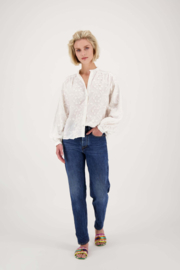 Zusss blouse bloemstructuur - wit