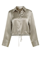 YAYA blouse satijn - beige/bruin