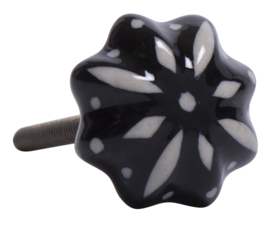 Ib Laursen knop flower - zwart