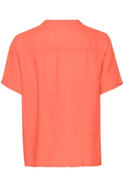 Cream blouse linnen - coral