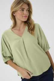 Cream blouse - green tea