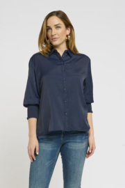 Cream blouse nola - donkerblauw
