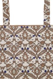 Zusss katoenen tas met print - lichtbruin