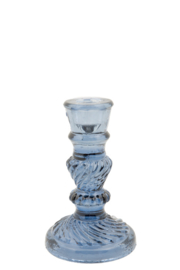 MrsBloom kaarsenhouder glas - blauw