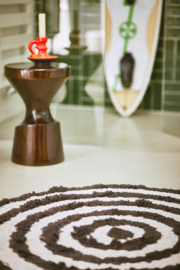 HKliving badmat d80 - zwart/wit