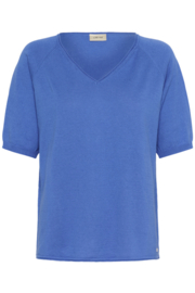 Cream shirt gebreid - blauw