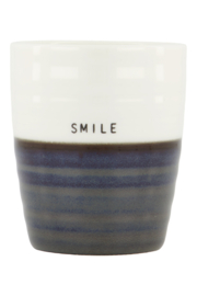 Zusss mok smile - wit/blauw