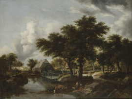 Hobbema, Landschap met een watermolen