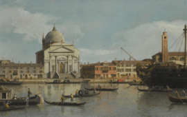 Canaletto, Venetië, zicht op kerken