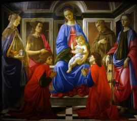 Botticelli, Madonna met kind en zes heiligen