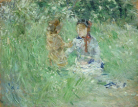 Morisot, Vrouw en kind in een weiland in Bougival