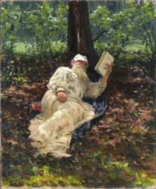 Repin, Tolstoj rust uit in het bos