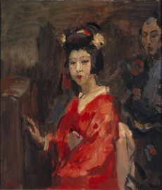 I. Israëls, Japanse dame in rode kimono