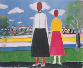 Malevich, Twee figuren in een landschap