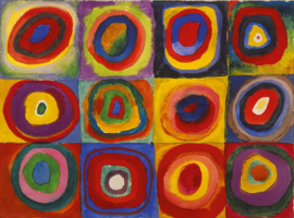Kandinsky, Kleurenstudie, vierkanten met concentrische cirkels