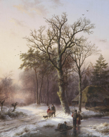 B.C. Koekkoek, Winterlandschap met mensen en slee