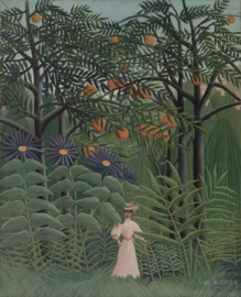 Rousseau, Wandelende vrouw in een exotisch bos