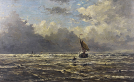 Mesdag, Onstuimige zee met kleine boot