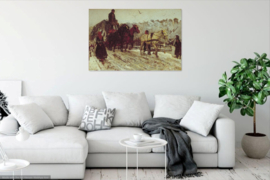 Breitner, Werkpaarden in de sneeuw op de Prinsengracht