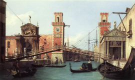 Canaletto, Gezicht op de ingang van de Arsenal