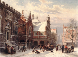 Springer, Het stadhuis van Haarlem bij winter