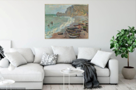 Monet, Etretat, het strand en de haven van d`Amont