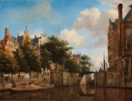 Van der Heyden, De Herengracht en de Haarlemmersluis, Amsterdam