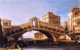 Canaletto, De Rialtobrug met de lagune erachter