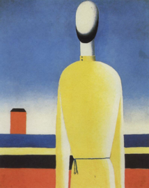 Malevich, Half figuur in een geel shirt